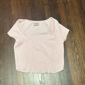 Urban Outfitters Light Pink Square Neck Crop Top
